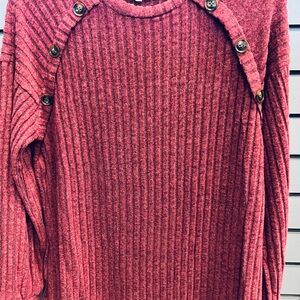 NWT Women's Button-Detail Sweater - Maroon